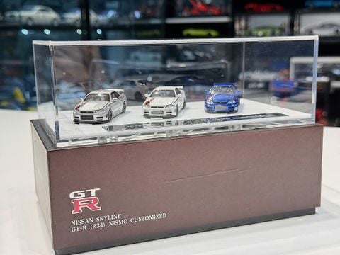  XE MÔ HÌNH NISSAN  SKYLINE GT-R R34 NISMO CUSTOMIZED SET 3 CAR,TỶ LỆ 1/64 MOTORHELIX 