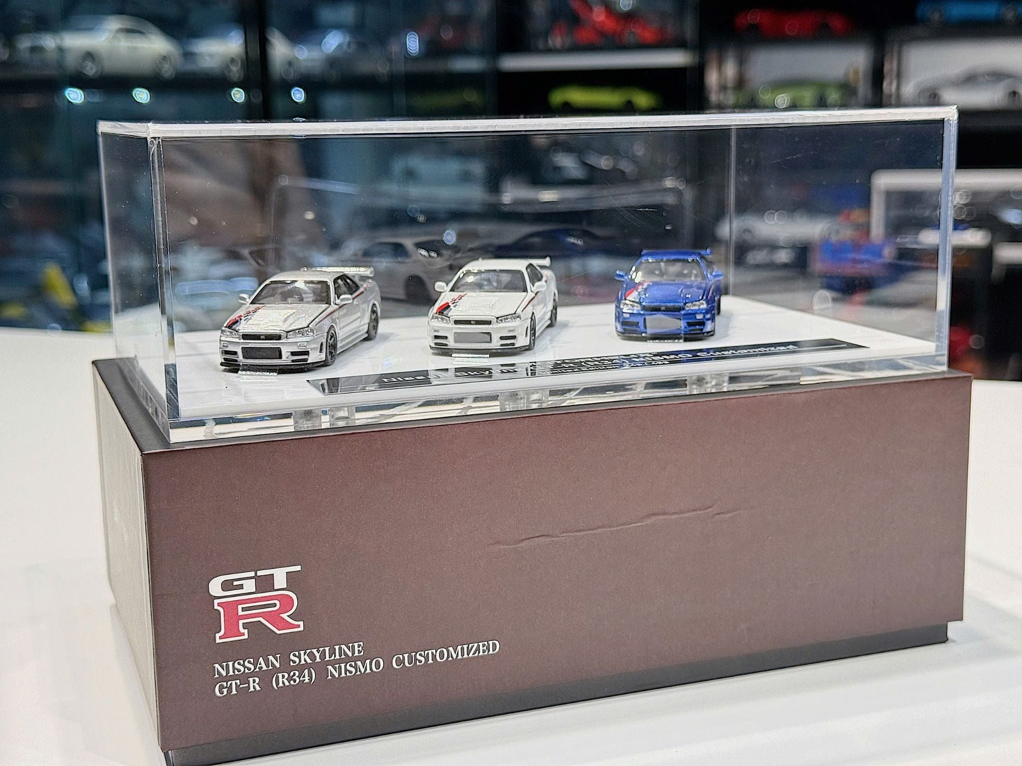 XE MÔ HÌNH NISSAN  SKYLINE GT-R R34 NISMO CUSTOMIZED SET 3 CAR,TỶ LỆ 1/64 MOTORHELIX