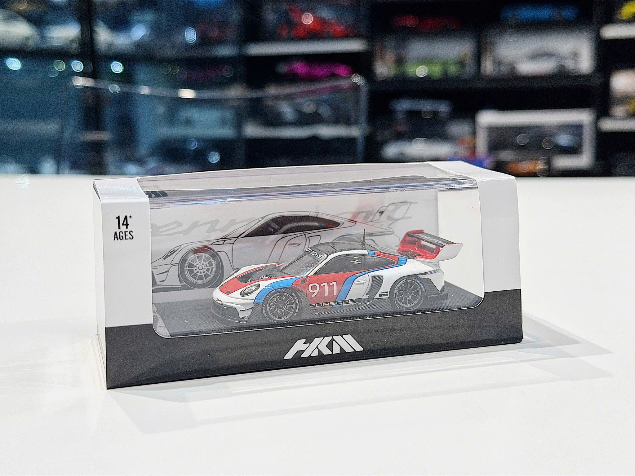 XE MÔ HÌNH PORSCHE 911 GT3 R RENNSPORT,TỶ LỆ 1/64 HKM