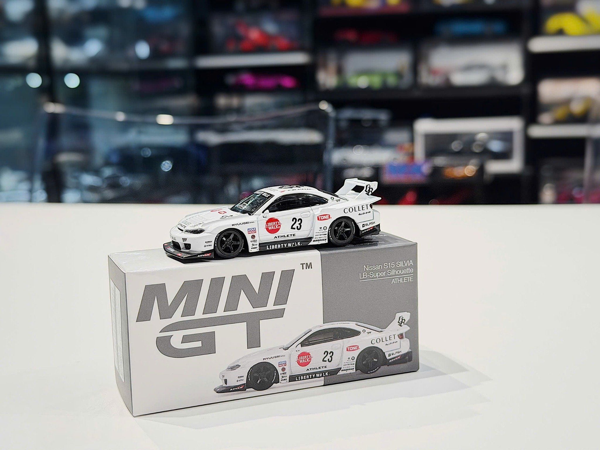 XE MÔ HÌNH NISSAN S15 SILVIA LB-SUPER SILHOUETTE,TỶ LỆ 1/64 MINIGT