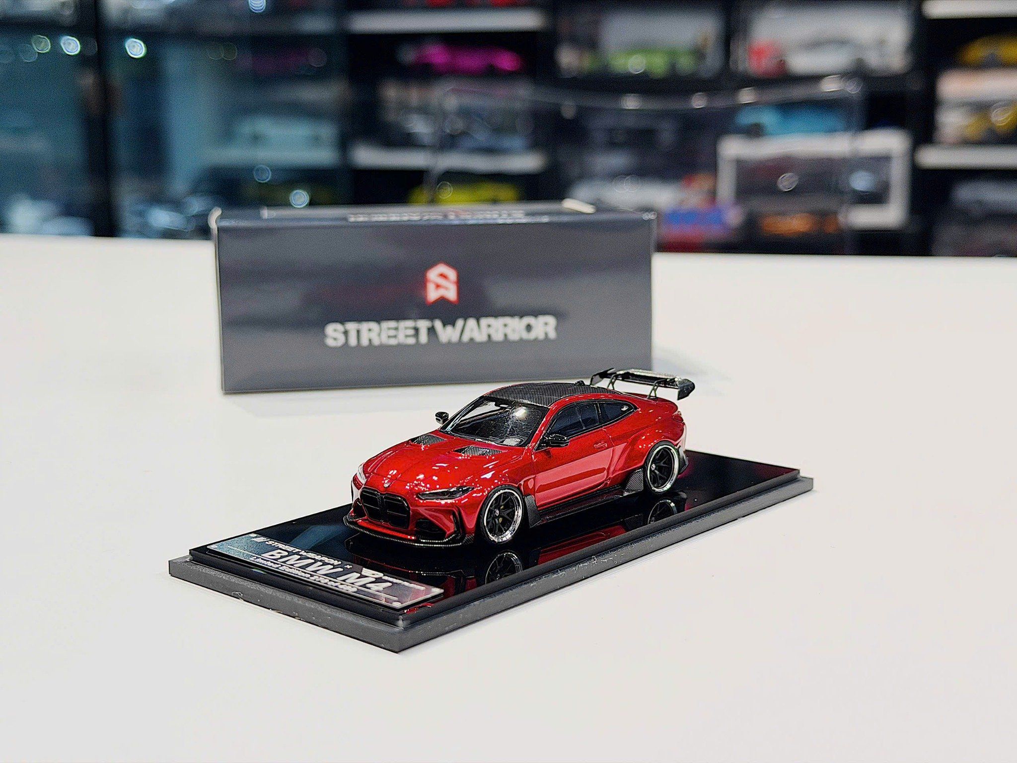 XE MÔ HÌNH BMW M4 RED METALLIC,TỶ LỆ 1/64 STREET WARRIOR