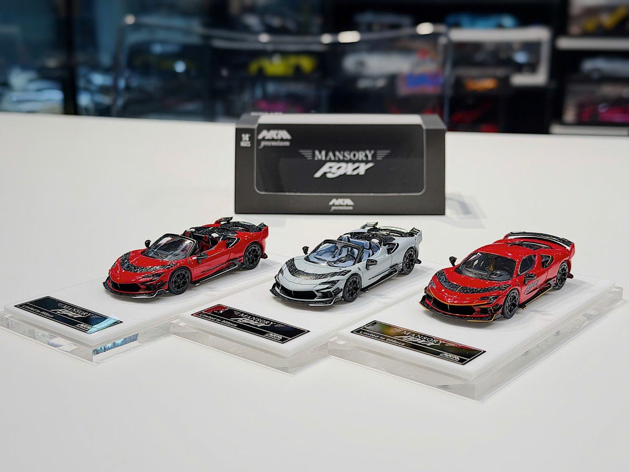 XE MÔ HÌNH FERRARI F9 XX MANSORY,TỶ LỆ 1/64 HKM