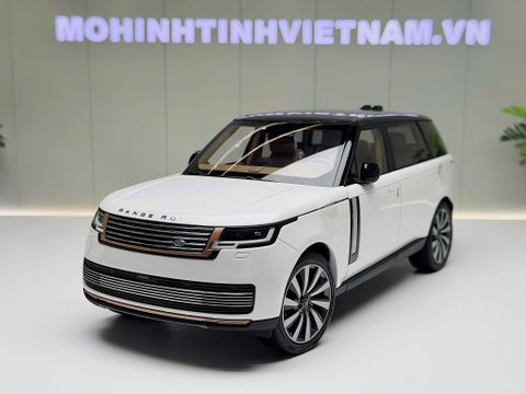  XE MÔ HÌNH RANGE ROVER AUTOBIGRAPHY WHITE,TỶ LỆ 1/18 LCD 