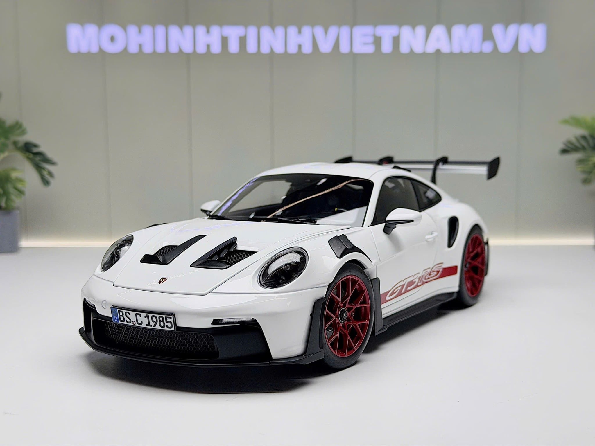 XE MÔ HÌNH PORSCHE 911 GT3 RS  2022 WHITE / PYRO RED,TỶ LỆ 1/18 NOREV