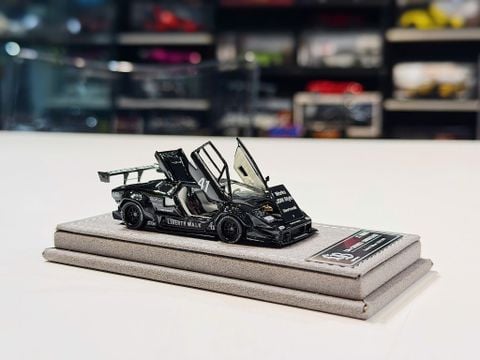  XE MÔ HÌNH LAMBORGHINI COUNTACH LBW BLACK,TỶ LỆ 1/64 TOPART 