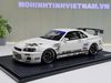 XE MÔ HÌNH NISSAN GT-R R34 TOP SECRET WHITE,TỶ LỆ 1/18 IGNITION