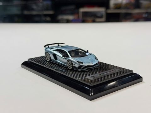  XE MÔ HÌNH LAMBORGHINI AVENTADOR S ROWEN ICE BLUE,TỶ LỆ 1/64 YM MODEL 