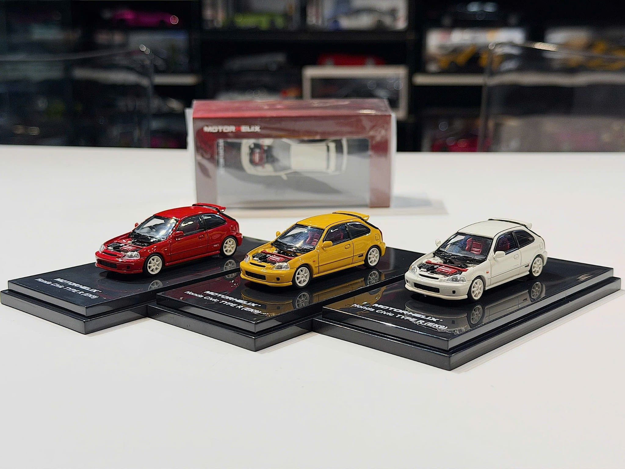 XE MÔ HÌNH HONDA CIVIC TYPE R EK9,TỶ LỆ 1/64 MOTORHELIX