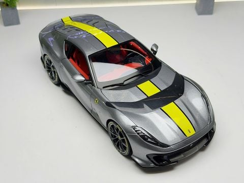  XE MÔ HÌNH FERRARI 812  COMPETIZIONE GREY,TỶ LỆ 1/18 BBURAGO 