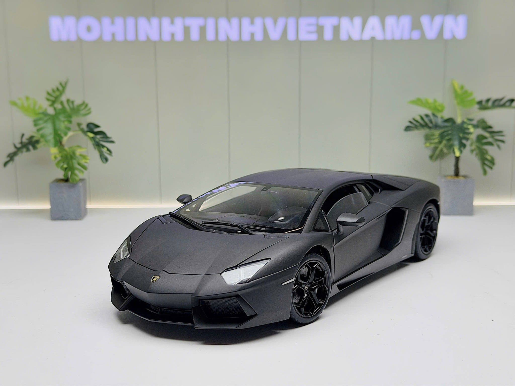 XE MÔ HÌNH LAMBORHINI AVENTADOR LP700-4 MATT BLACK,TỶ LỆ 1/18 FX