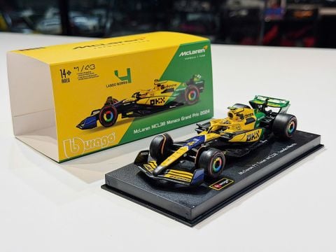  XE MÔ HÌNH F1 MC LAREN MCL38 MONACO GRAND PRIX 2024,TỶ LỆ 1/43 BBURAGO 