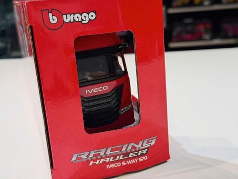  XE MÔ HÌNH IVECO S-WAY 570 X FERRARI SF24,TỶ LỆ 1/43 BBURAGO 