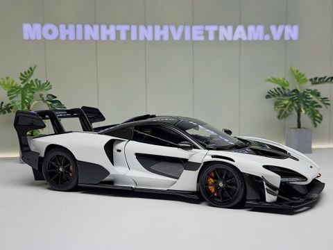  XE MÔ HÌNH MC LAREN SENNA GTR PEARL WHITE,TỶ LỆ 1/18 LCD 