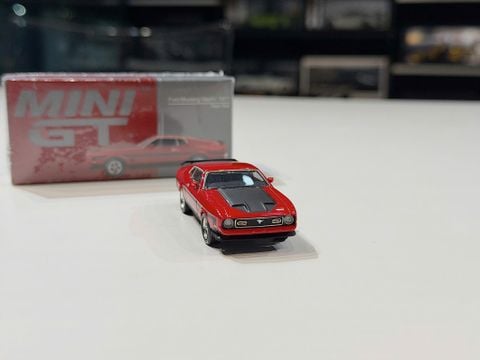  XE MÔ HÌNH FORD MUSTANG MACH1 1971 RACE RED,TỶ LỆ 1/64 MINIGT 