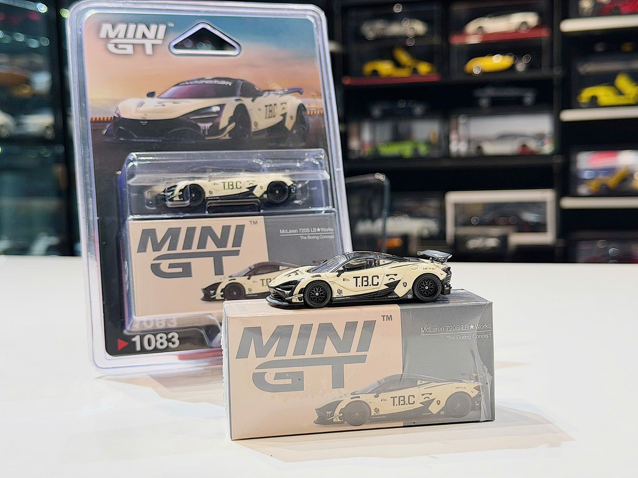 XE MÔ HÌNH MC LAREN 720S LB WORKS THE BORING CONCEPT,TỶ LỆ 1/64 MINIGT