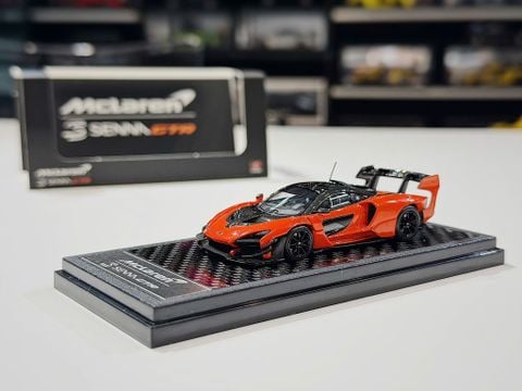  XE MÔ HÌNH MC LAREN SENNA GTR PAPAZA ORANGE,TỶ LỆ 1/64 LCD 