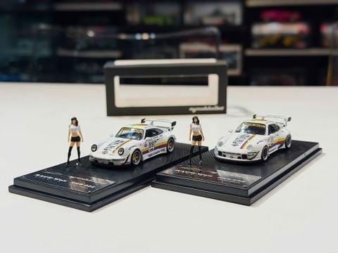  XE MÔ HÌNH PORSCHE RWB 993 - 964,TỶ LỆ 1/64 MY MODELCOLLECT 