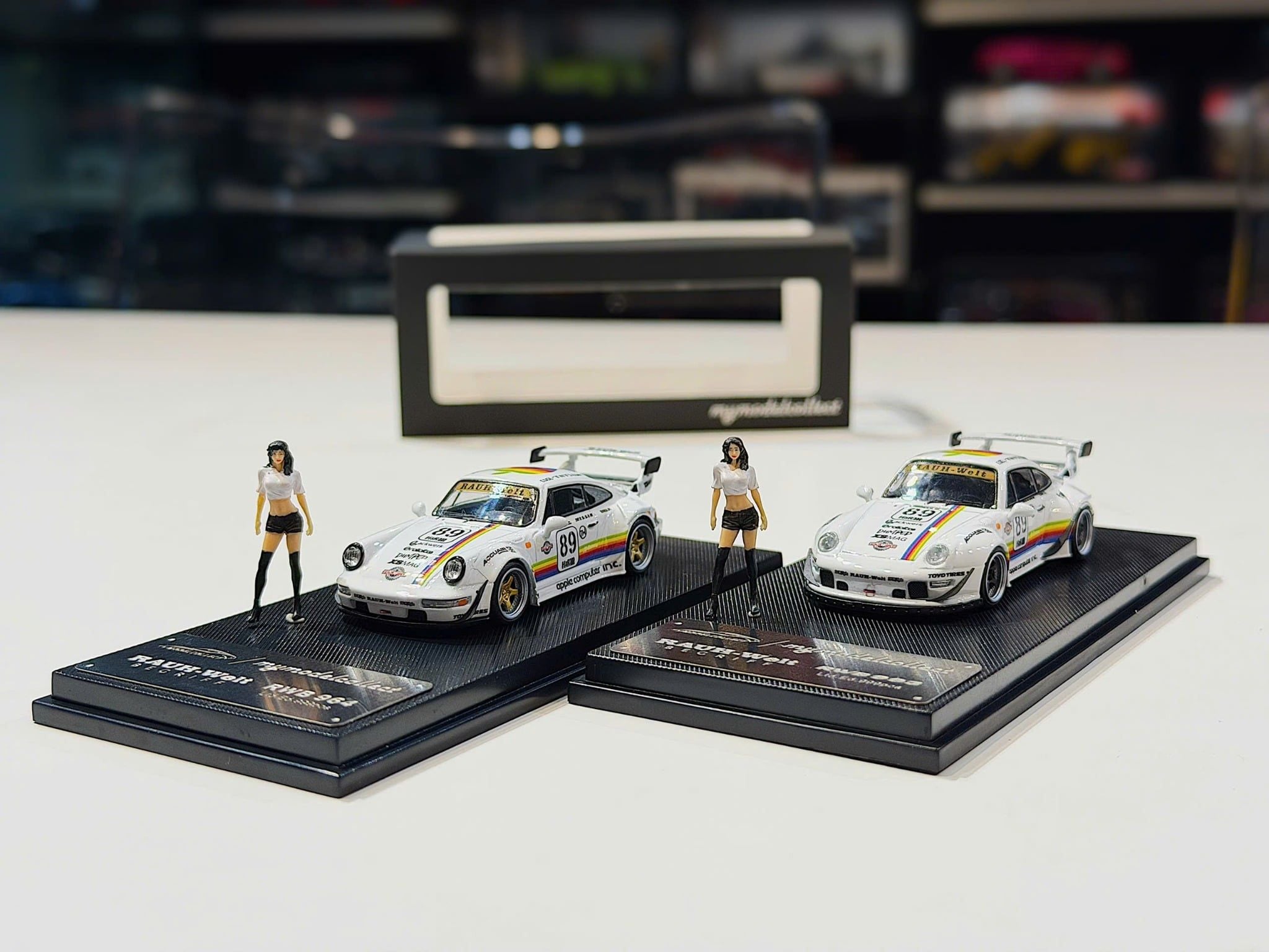 XE MÔ HÌNH PORSCHE RWB 993 - 964,TỶ LỆ 1/64 MY MODELCOLLECT