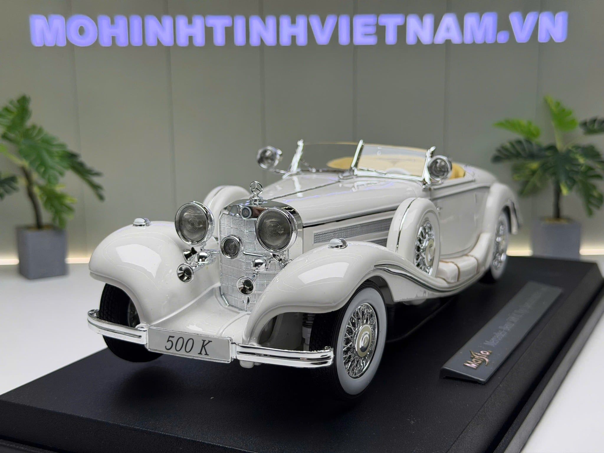 XE MÔ HÌNH MERCEDES BENZ 500K TYP SPECIALROADSTER 1936,TỶ LỆ 1/18 MAISTO