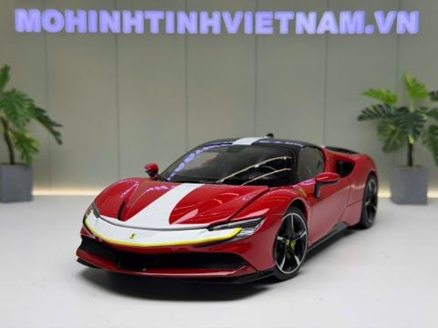  XE MÔ HÌNH FERRARI SF90 STRADALE ASSETTO FIORANO,TỶ LỆ 1/18 BBURAGO 