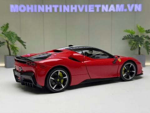  XE MÔ HÌNH FERRARI SF90 STRADALE ASSETTO FIORANO,TỶ LỆ 1/18 BBURAGO 