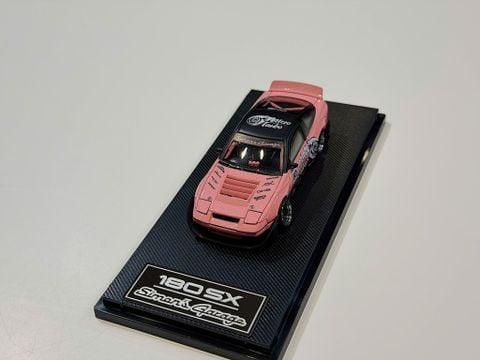 XE MÔ HÌNH NISSAN 180SX ROCKET BUNNY METALLIC PINK,TỶ LỆ 1/64 MICRO TURBO 
