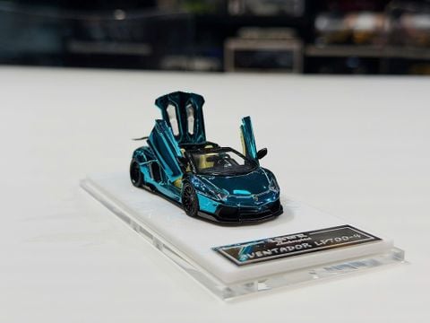  XE MÔ HÌNH LAMBORGHINI AVENTADOR LP720-4 CHROME GREEN,TỶ LỆ 1/64 RHINO 
