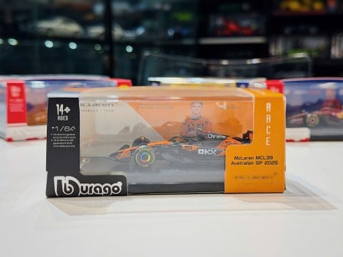  XE MÔ HÌNH MC LAREN TEAM MCL39 #4 LANDO NORRIS,TỶ LỆ 1/64 BBURAGO 