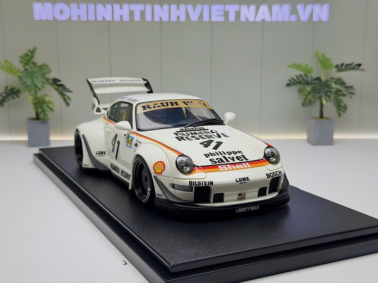 XE MÔ HÌNH PORSCHE RWB BODYKIT KATO-SAN WHITE 2023,TỶ LỆ 1/18 GTSPIRIT