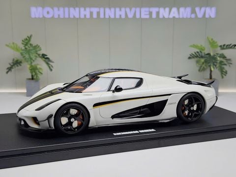  XE MÔ HÌNH KOENIGSEGG REGERA CRYSTAL WHITE 2018,TỶ LỆ 1/18 GTSPIRIT 