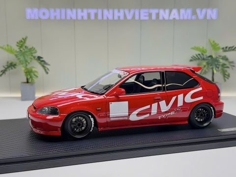  XE MÔ HÌNH HONDA CIVIC TYPE R EK8 RED,TỶ LỆ 1/18 IGNITION 