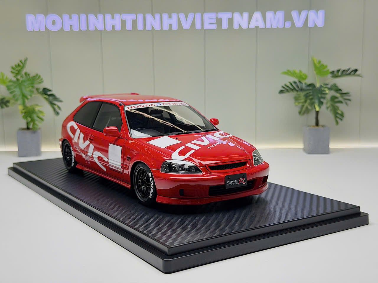 XE MÔ HÌNH HONDA CIVIC TYPE R EK8 RED,TỶ LỆ 1/18 IGNITION