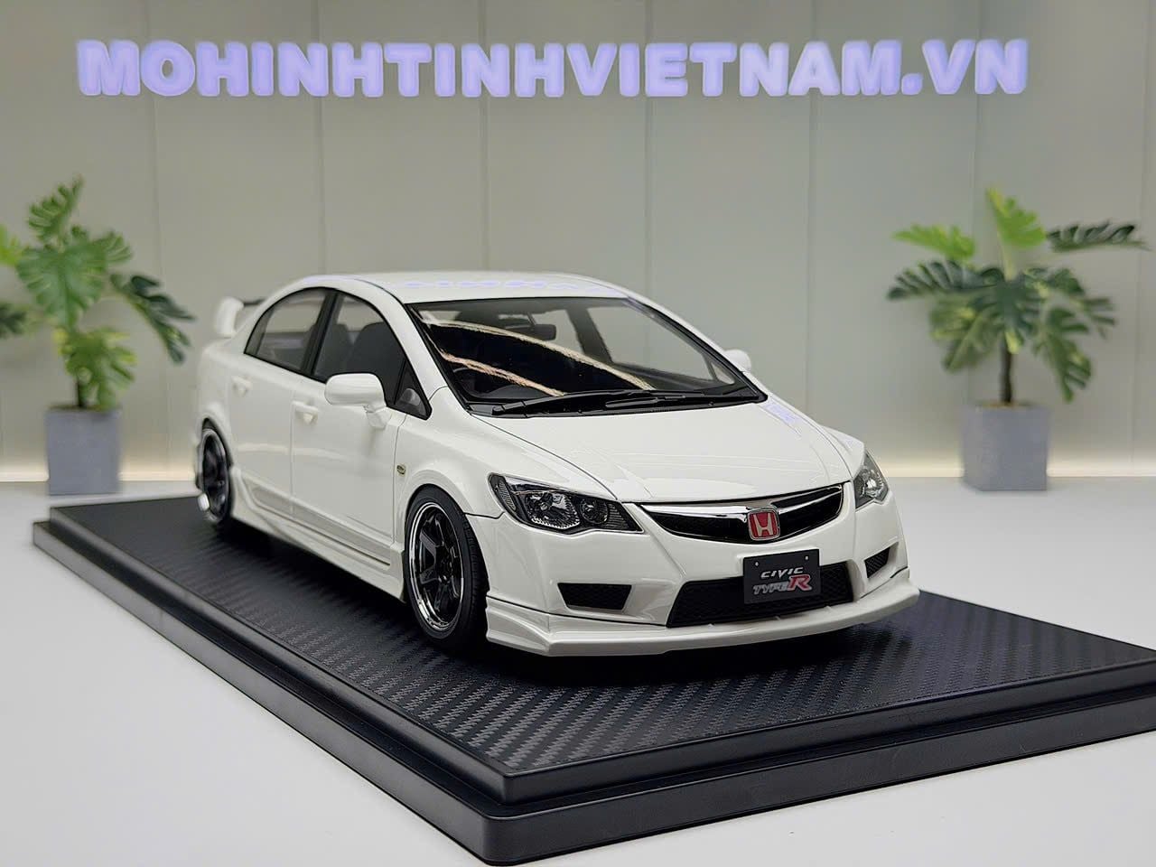 XE MÔ HÌNH HONDA CIVIC TYPE R FD2 WHITE,TỶ LỆ 1/18 IGNITION