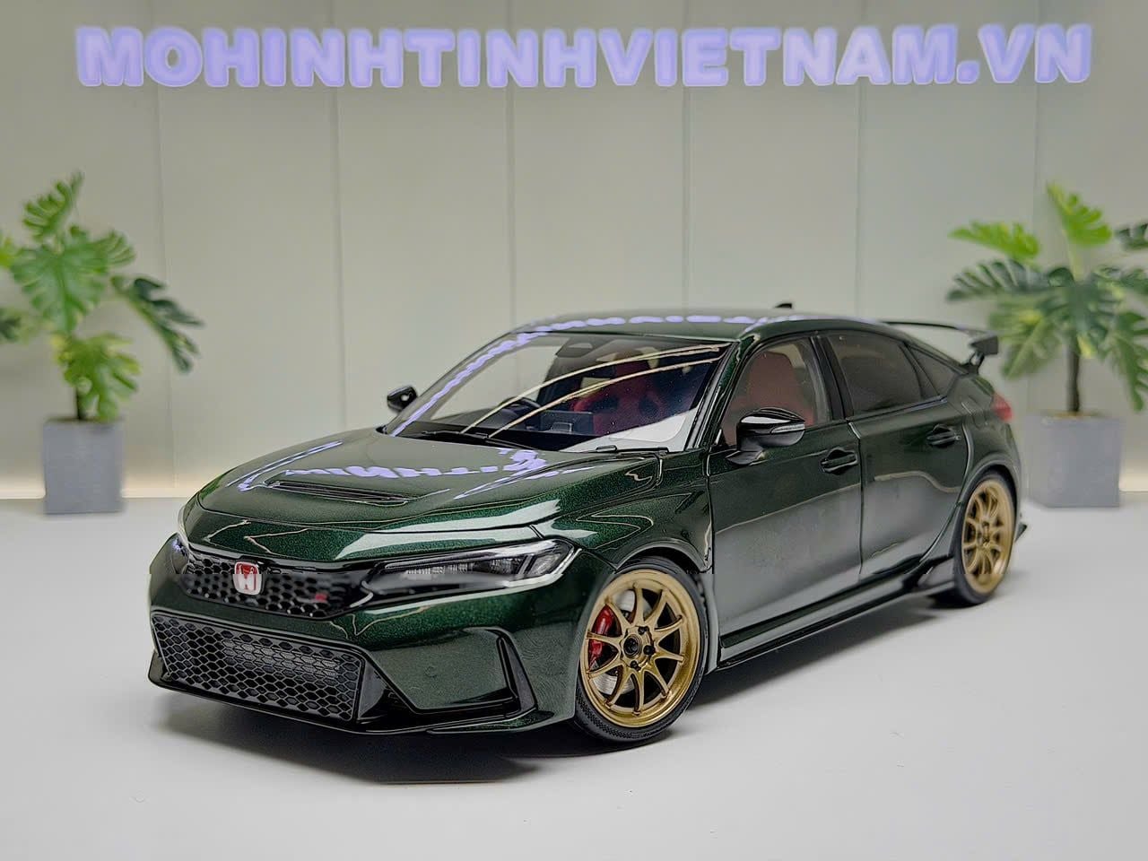 XE MÔ HÌNH HONDA CIVIC TYPE R FL5 CUSTOMIZED PEARL DARK GREEN,TỶ LỆ 1/18 MOTORHELIX