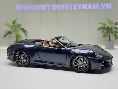  XE MÔ HÌNH PORSCHE 911 CARRERA S CABRIOLET 2024 YACHTINGBLUEMETALLIC,TỶ LỆ 1/18 NOREV 