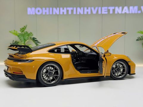  XE MÔ HÌNH PORSCHE 911 GT3 2021 BAHAMA YELLOW,TỶ LỆ 1/18 NOREV 