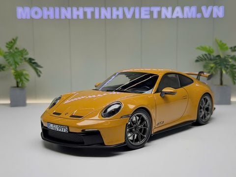  XE MÔ HÌNH PORSCHE 911 GT3 2021 BAHAMA YELLOW,TỶ LỆ 1/18 NOREV 