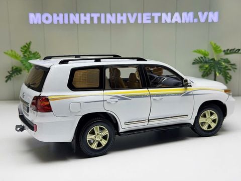 XE MÔ HÌNH TOYOTA LAND CRUISER LC200 WHITE,TỶ LỆ 1/18 DEALER 