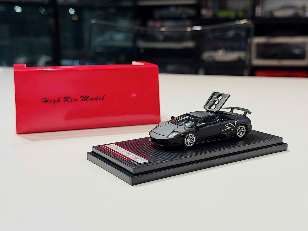 XE MÔ HÌNH LAMBORGHINI MURCIELAGO SV LP760-4 MATT BLACK,TỶ LỆ 1/64 HIGH REV MODEL