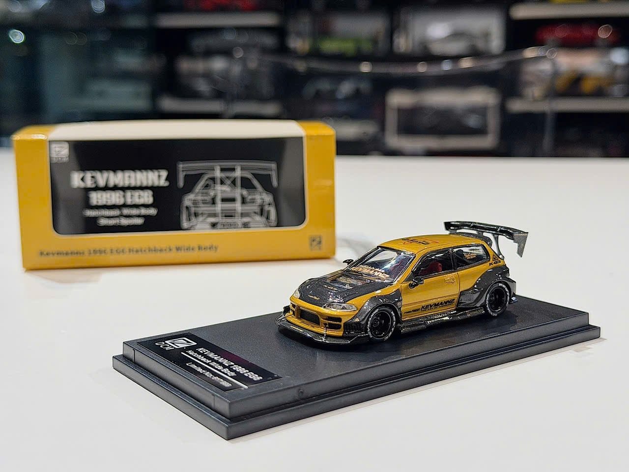 XE MÔ HÌNH HONDA CIVIC EK6 KEVMANNZ 1996 WIDE BODY,TỶ LỆ 1/64 DCM