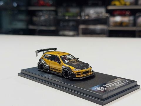  XE MÔ HÌNH HONDA CIVIC EK6 KEVMANNZ 1996 WIDE BODY,TỶ LỆ 1/64 DCM 