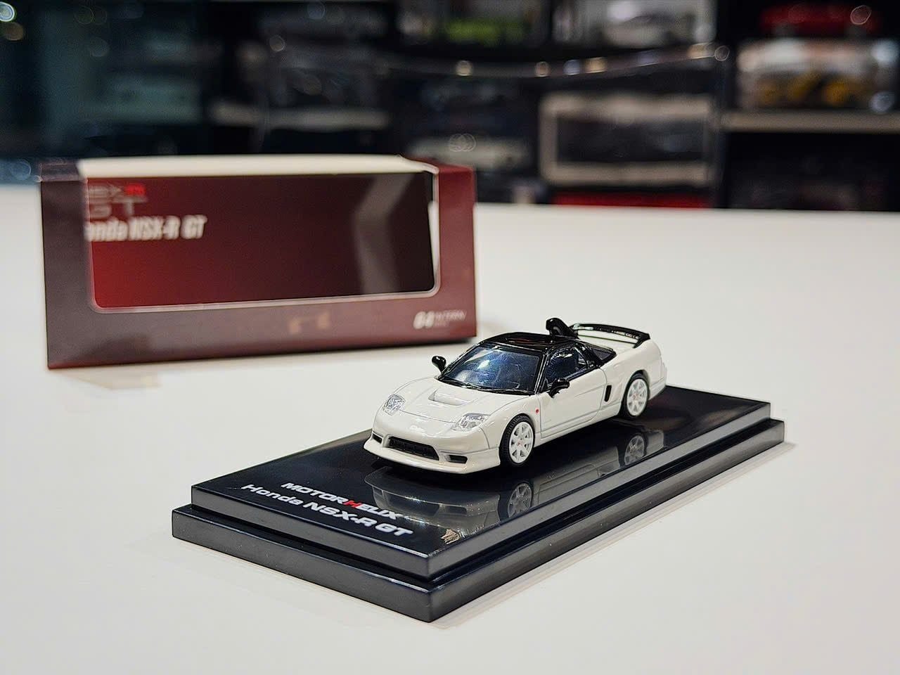 XE MÔ HÌNH HONDA NSX-R GT CHAMPIONSHIP WHITE,TỶ LỆ 1/64 MOTORHELIX