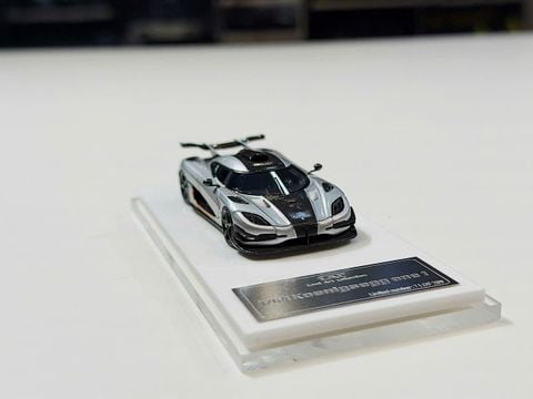  XE MÔ HÌNH KOENIGSEGG ONE:1 SILVER,TỶ LỆ 1/64 COOLART 