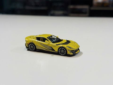  XE MÔ HÌNH FERRARI 812 COMPETIZIONE YELLOW,TỶ LỆ 1/64 BBR 