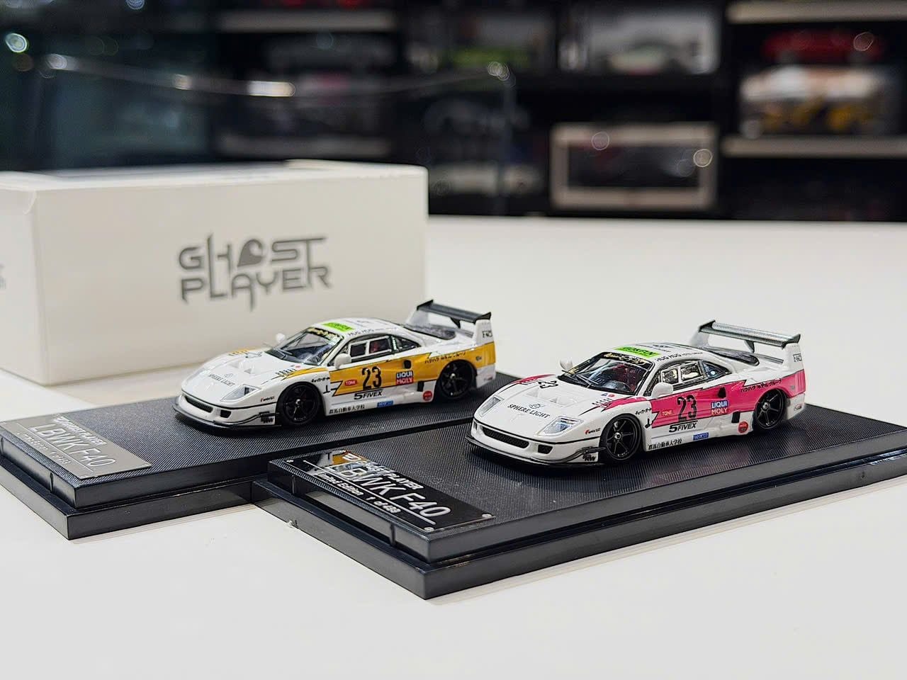 XE MÔ HÌNH FERRARI F40 LBWK FLASH LIVERY,TỶ LỆ 1/64 GHOST PLAYER
