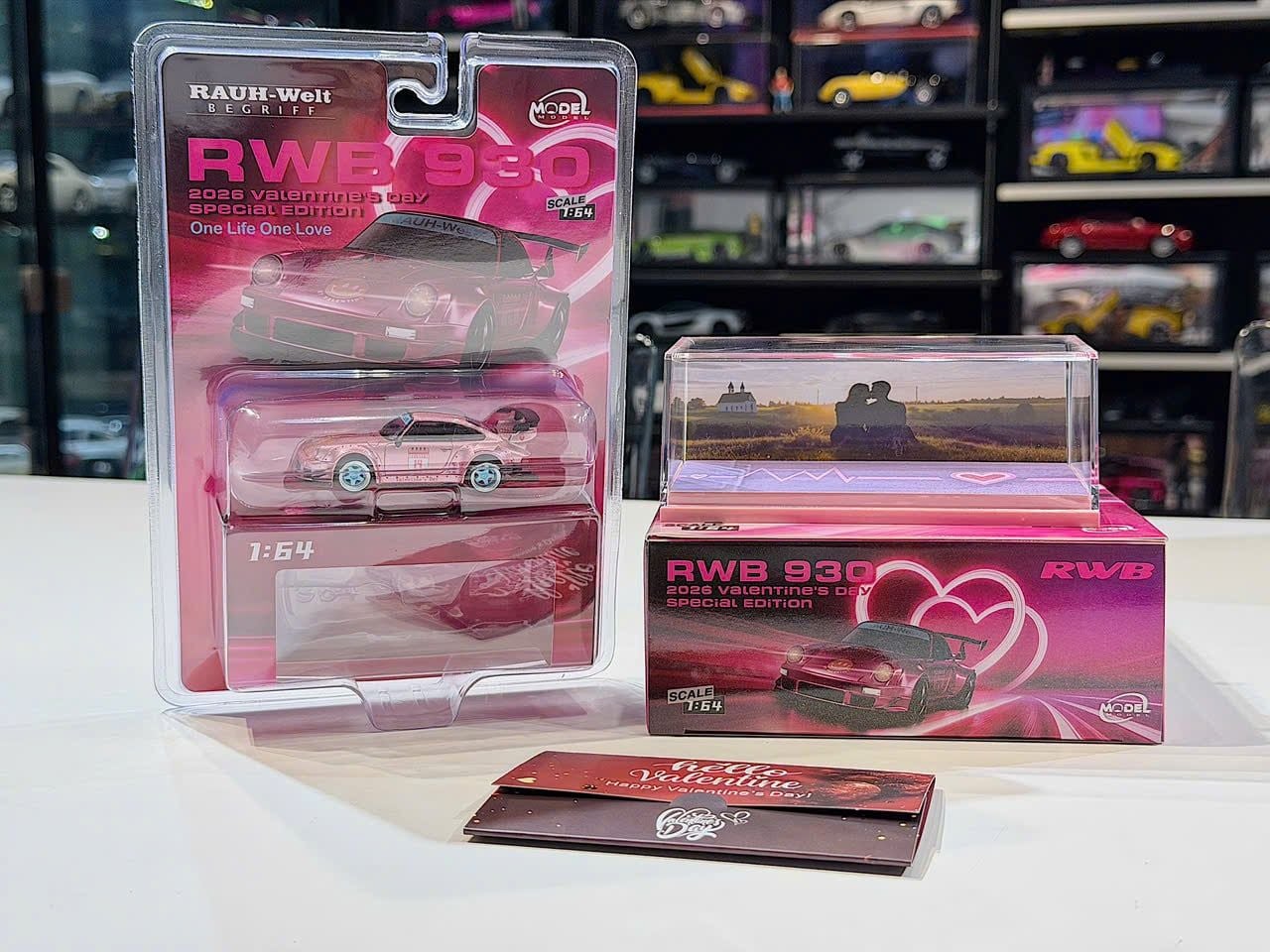 XE MÔ HÌNH PORSCHE 930 RWB VALENTINE'S DAY SPECIAL EDITION,TỶ LỆ 1/64 MODEL