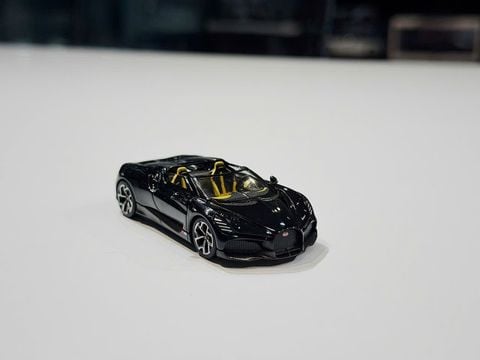  XE MÔ HÌNH BUGATTI W16 MISTRAL BLACK,TỶ LỆ 1/64 MINIGT 
