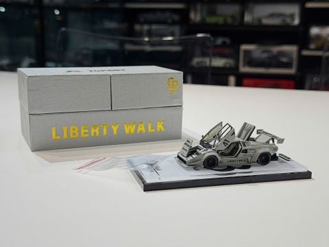  XE MÔ HÌNH LAMBORGHINI COUNTACH LIBERTY WALK MATT GREY,TỶ LỆ 1/64 TOP ART 