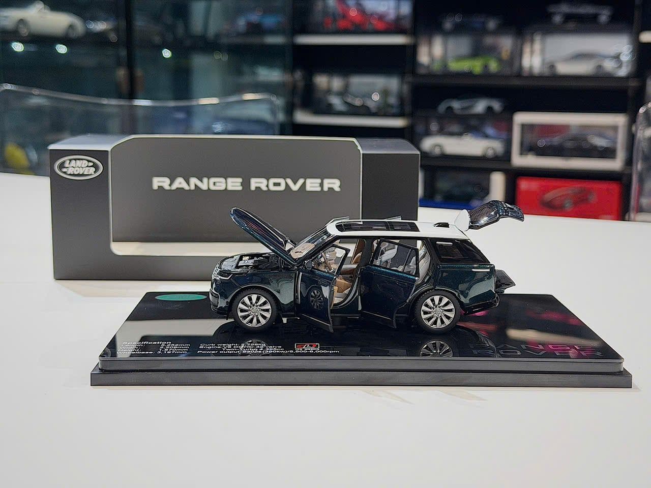 XE MÔ HÌNH RANGE ROVER AUTOBIOGRAPHY SV GREEN,TỶ LỆ 1/43 LCD