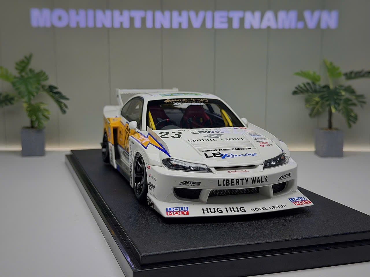 XE MÔ HÌNH NISSAN S15 SILVA LB SUPER SILHOUETTE,TỶ LỆ 1/18 GTSPIRIT